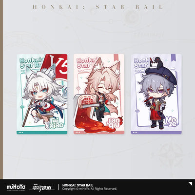 Honkai: Star Rail Jiaoqiu, Feixiao, and Moze Time to Feast! chibi holographic collectible cards