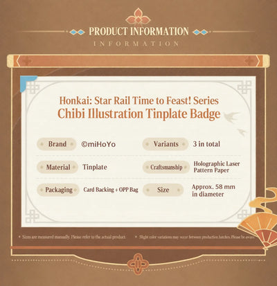 Honkai: Star Rail Feixiao Time to Feast! tinplate badge