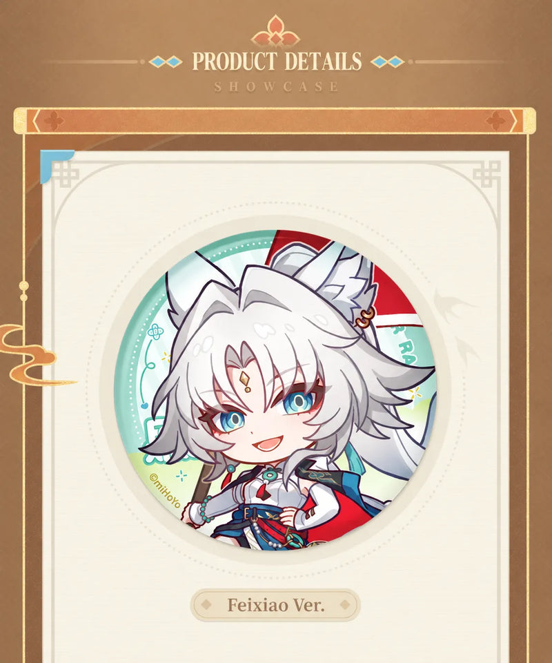 Honkai: Star Rail Jiaoqiu and Moze Time to Feast! tinplate badges