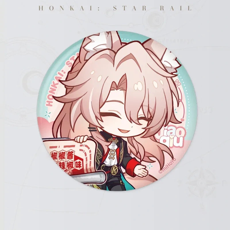 Honkai: Star Rail Jiaoqiu Time to Feast! chibi tinplate badge