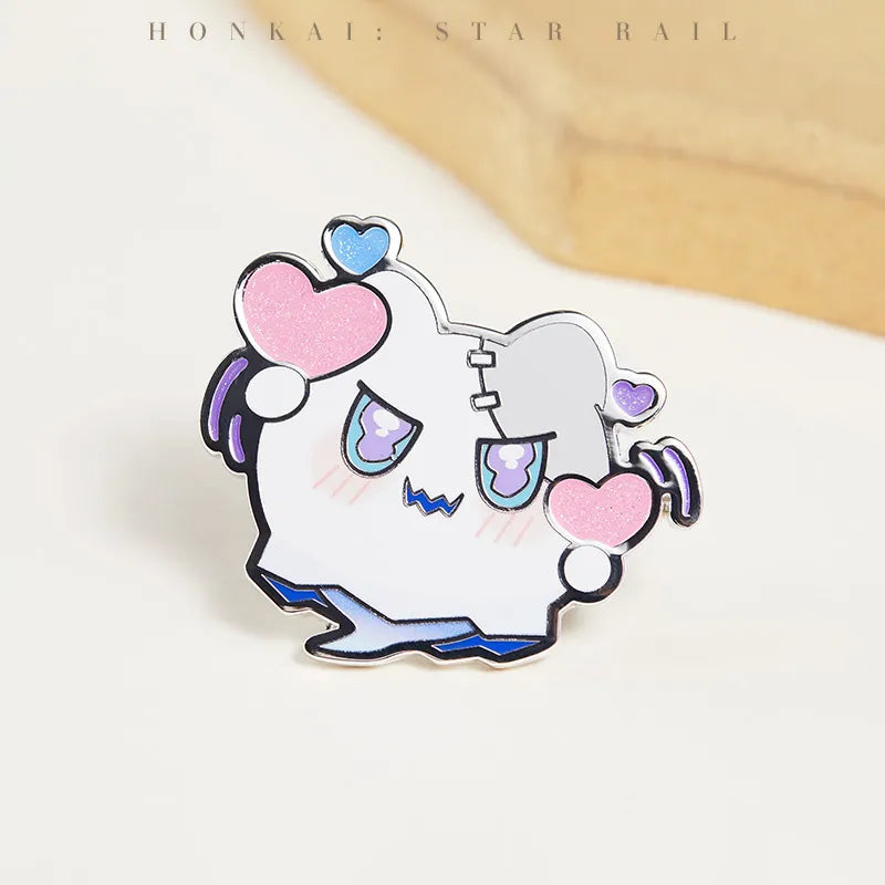 Wubbaboo Metal Badge Affection Style with pink hearts