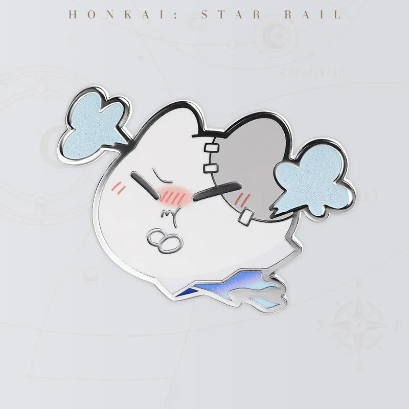 Wubbaboo Metal Badge Energetic Style with blue puff clouds