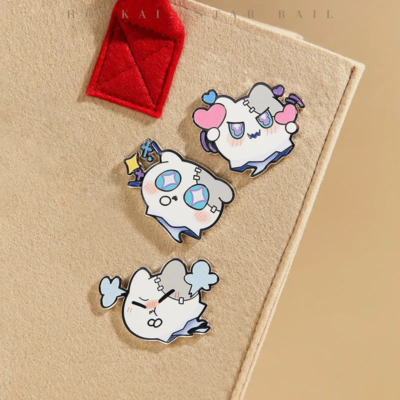 Wubbaboo metal badge collection with colorful glitter details