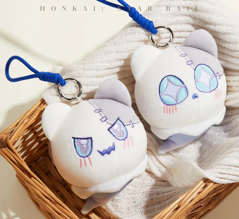 Wubbaboo plush keychain charms with blue hanging cords