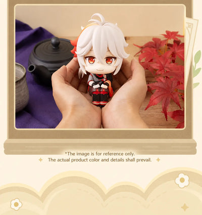 Kaedehara Kazuha Lookup chibi figure compact size shown in hand