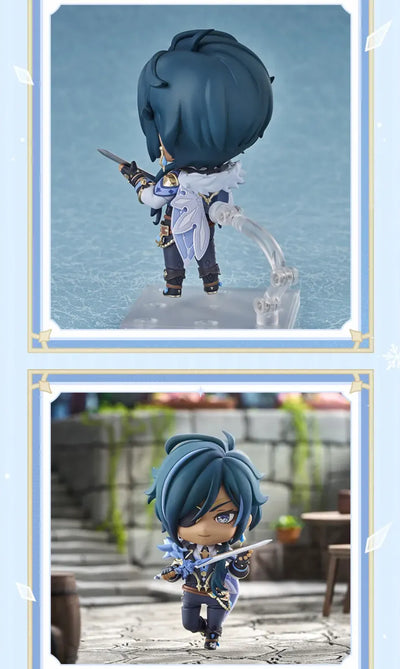 Package contents of the Kaeya Nendoroid figure with included accessories and display parts