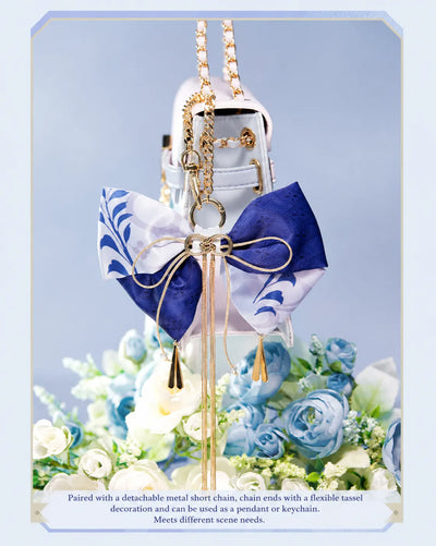 Rear view of Kamisato Ayato butterfly bow hair accessory