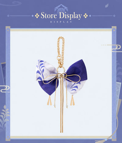 Kamisato Ayato butterfly bow accessory attached to a handbag
