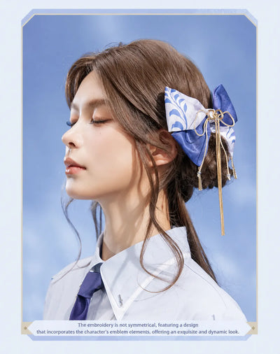 Ayato themed asymmetrical pattern design on butterfly bow accessory