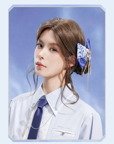Standalone product display of Kamisato Ayato butterfly bow hair accessory