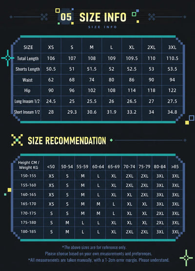 Genshin Impact Kinich detachable cargo denim pants size chart and fitting recommendation