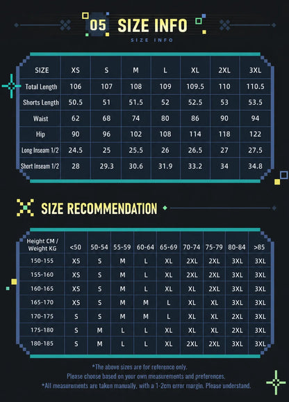 Genshin Impact Kinich detachable cargo denim pants size chart and fitting recommendation