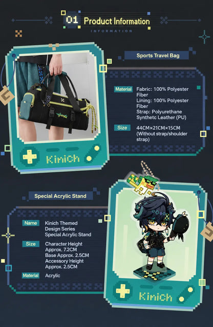 Kinich themed sports travel bag overall appearance