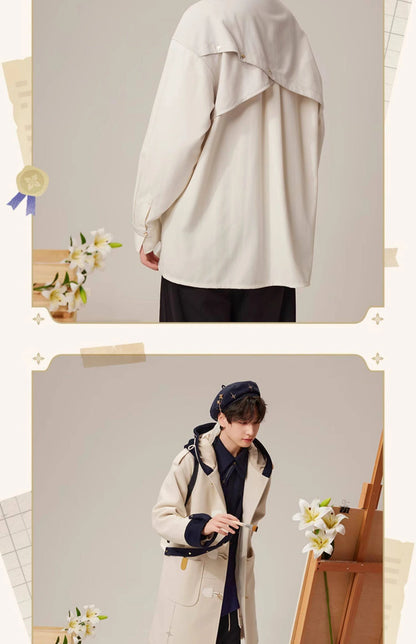 Official Genshin Impact Albedo ivory casual shirt back view detail