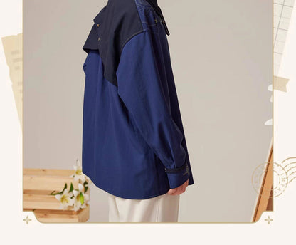 Official Genshin Impact Albedo navy casual shirt side view