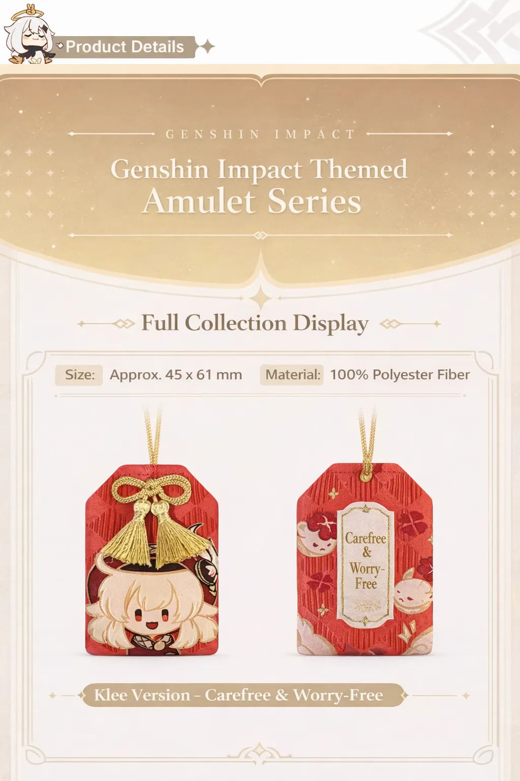 Genshin Impact amulet charm series product details size material and design