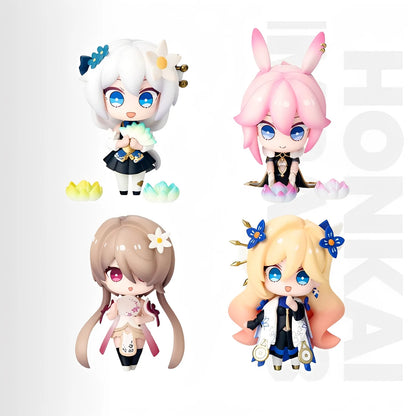 Official Honkai Impact 3 chibi capsule figures featuring Theresa Yae Sakura Rita and Durandal collectible mini figures