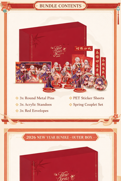 Official Honkai Impact 3rd 2026 New Year Round Metal Pins Set