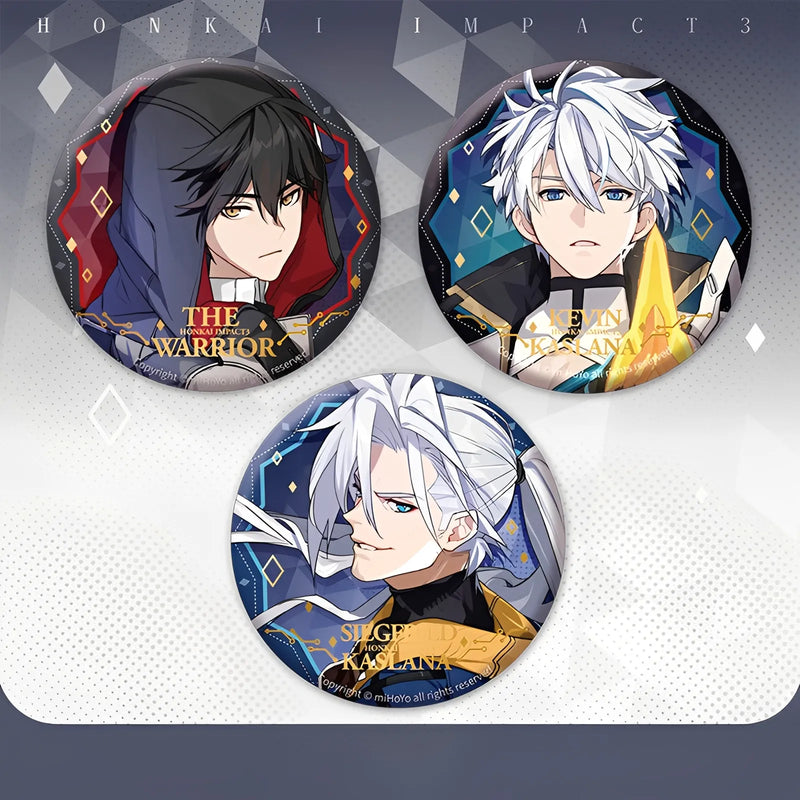 Official Honkai Impact 3rd Gold Foil Character Pin Badges Full Set