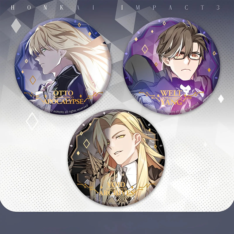 Official Honkai Impact 3rd Kevin Welt Otto Character Pin Badges