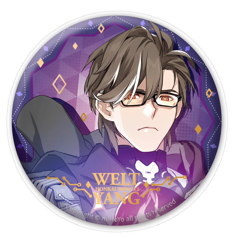 Official Honkai Impact 3rd Welt Yang Gold Foil Character Pin Badge