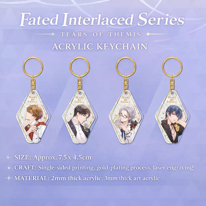 Tears of Themis Fated Interlaced Acrylic Keychain Gold Foil Detail