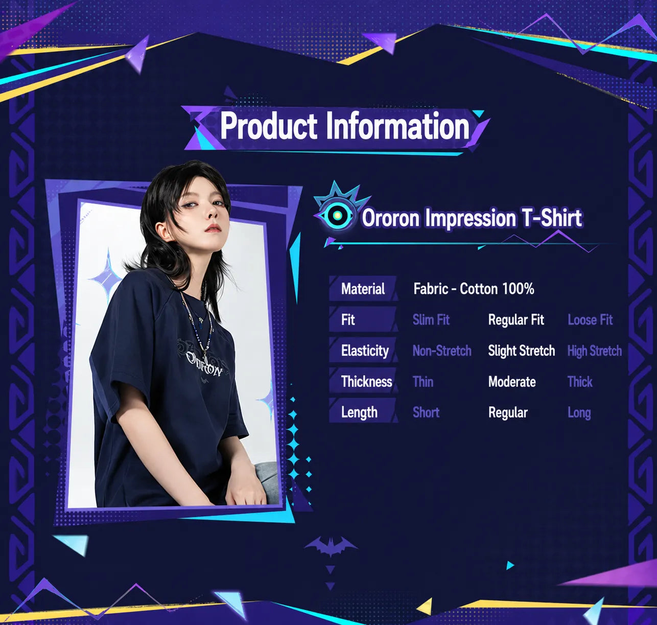 Ororon T Shirt Material Fit and Fabric Information
