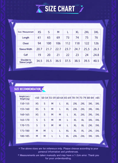 Genshin Impact Ororon T Shirt Size Chart and Measurement Guide