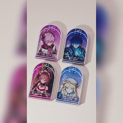 Genshin Impact Moonlit Ballad of The Night Series Thick Acrylic Stand featuring Columbina and Wanderer official merchandise display video