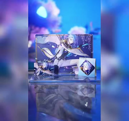 Genshin Impact Kamisato Ayato Offline Event Series merch showcase badge shaker folder set