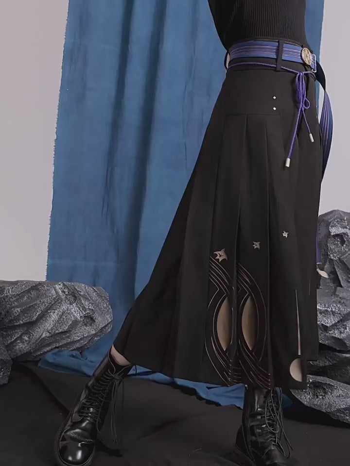 Wanderer cosplay outfit wide leg pants wearing video