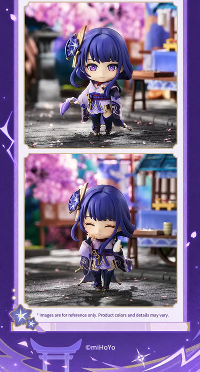 Raiden Shogun Nendoroid displayed in dynamic pose