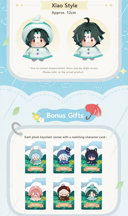 Bonus Character Card Gift Included with Plush Keychains