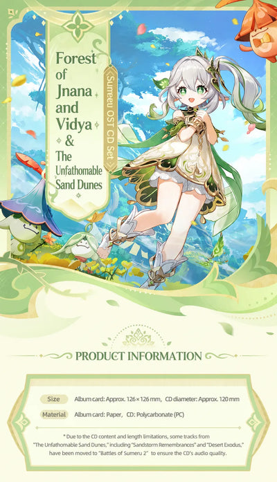 Sumeru Nahida OST CD set with album card and CD specifications