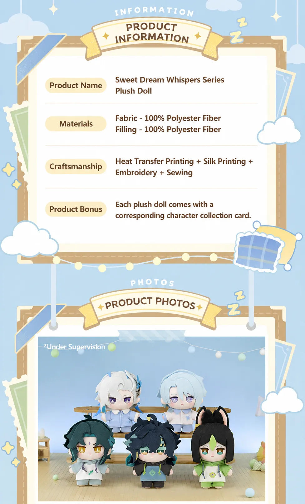 Sweet Dream Whispers Plush Doll Product Information