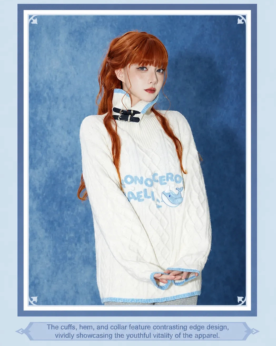 Tartaglia knit sweater with convertible high collar and buckle details
