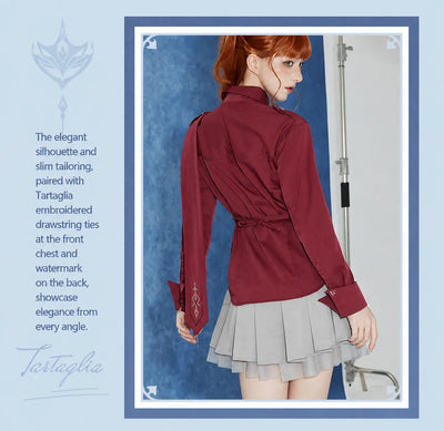 Male model wearing the Tartaglia Themed Impression Series long-sleeve shirt