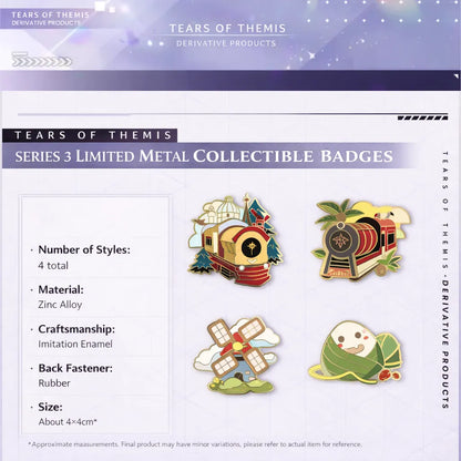 Tears of Themis Collectible Metal Badge Series Vol.3 zinc alloy enamel style pins product information and size details