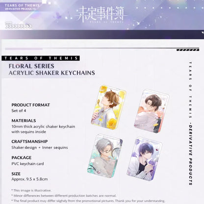 Tears of Themis Flower Language Series acrylic liquid sand stands featuring Artem Wing Luke Pearce Marius von Hagen and Vyn Richter collectible display