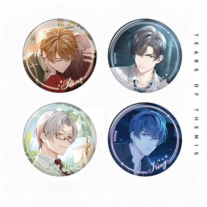 Tears of Themis Heartbeat Commemorative Series Vol.2 tinplate badges set featuring Artem Luke Marius and Vyn
