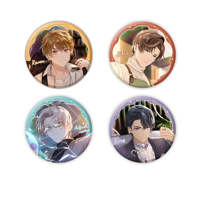 Tears of Themis Midnight Chapter Series Tinplate Badge Collection Featuring Artem Luke Marius and Vyn