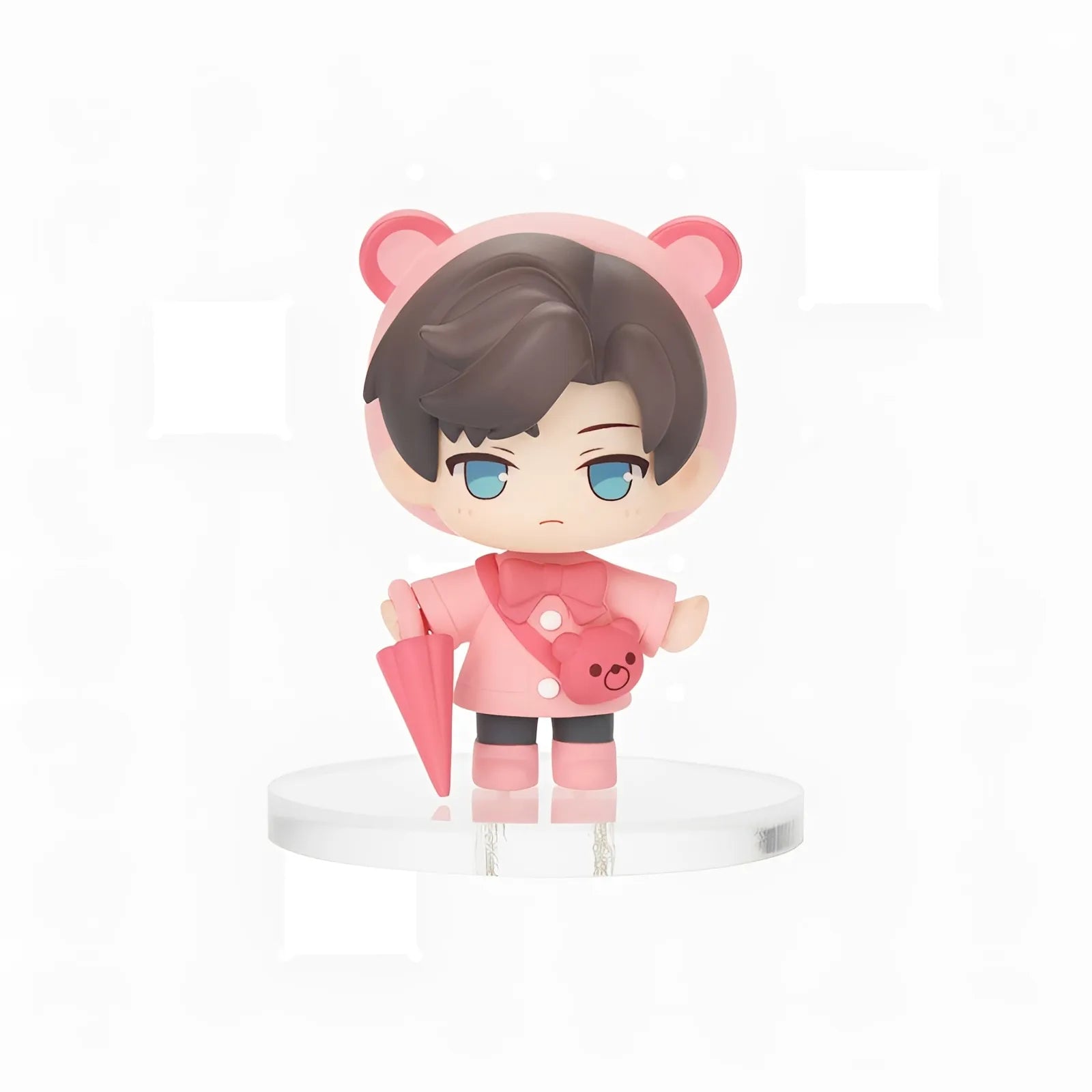 Tears of Themis Rainy Day Series chibi blind box figure of Artem Wing wearing yellow raincoat and holding umbrella