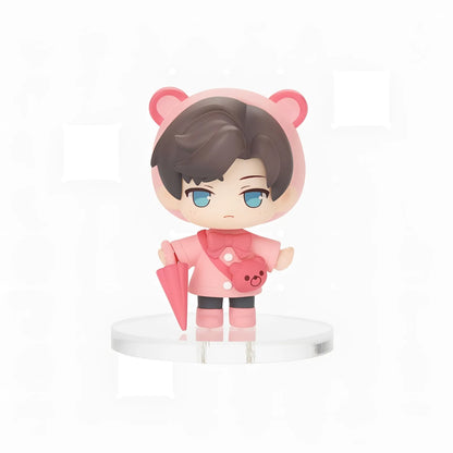 Tears of Themis Rainy Day Series chibi blind box figure of Artem Wing wearing yellow raincoat and holding umbrella