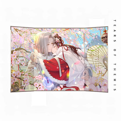 Tears of Themis Snowy Red Plum folding screen art card featuring Vyn Richter character illustration