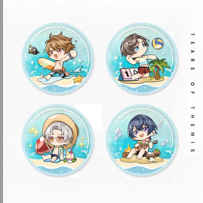 Tears of Themis Summer Series acrylic liquid sand coaster set featuring Artem Wing Luke Pearce Marius von Hagen and Vyn Richter