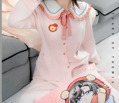 Tears of Themis Sweet Dreams Series Artem Wing cotton long sleeve loungewear set front view pajama outfit