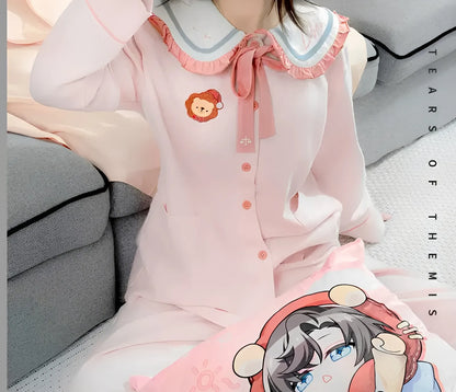 Tears of Themis Sweet Dreams Series Artem Wing cotton long sleeve loungewear set front view pajama outfit