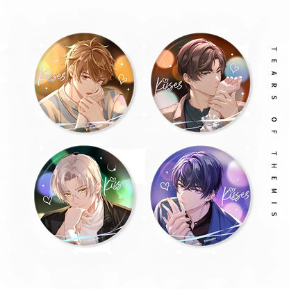 Tears of Themis Tender Kiss Series tinplate badge set featuring Artem Wing Luke Pearce Marius von Hagen and Vyn Richter