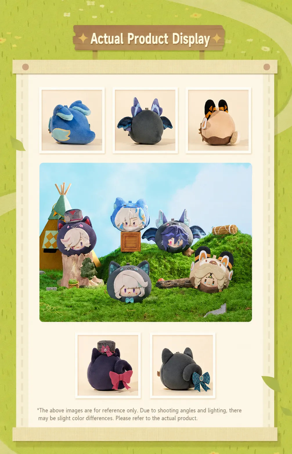 Teyvat Zoo Series Plush Keychain Real Product Display and Character Showcase