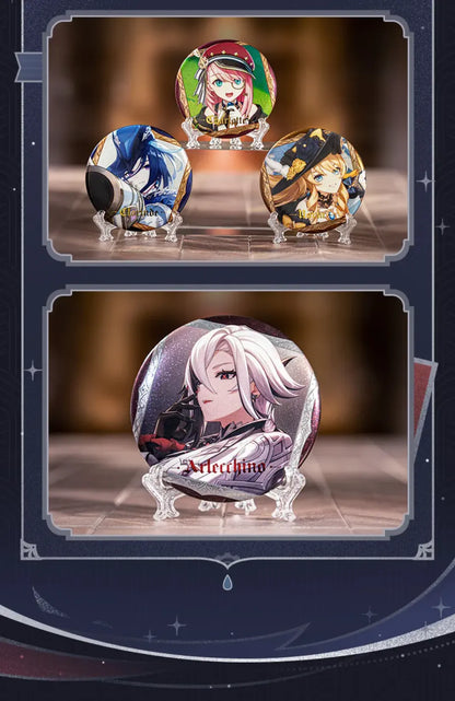 Arlecchino special edition badge from The Fatui Feast Series